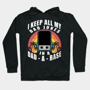 I Keep All My Dad Jokes in a Dad-a-base Beach Retro Sunset Hoodie